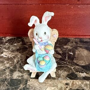 Easter Bunny Figurine with Eggs